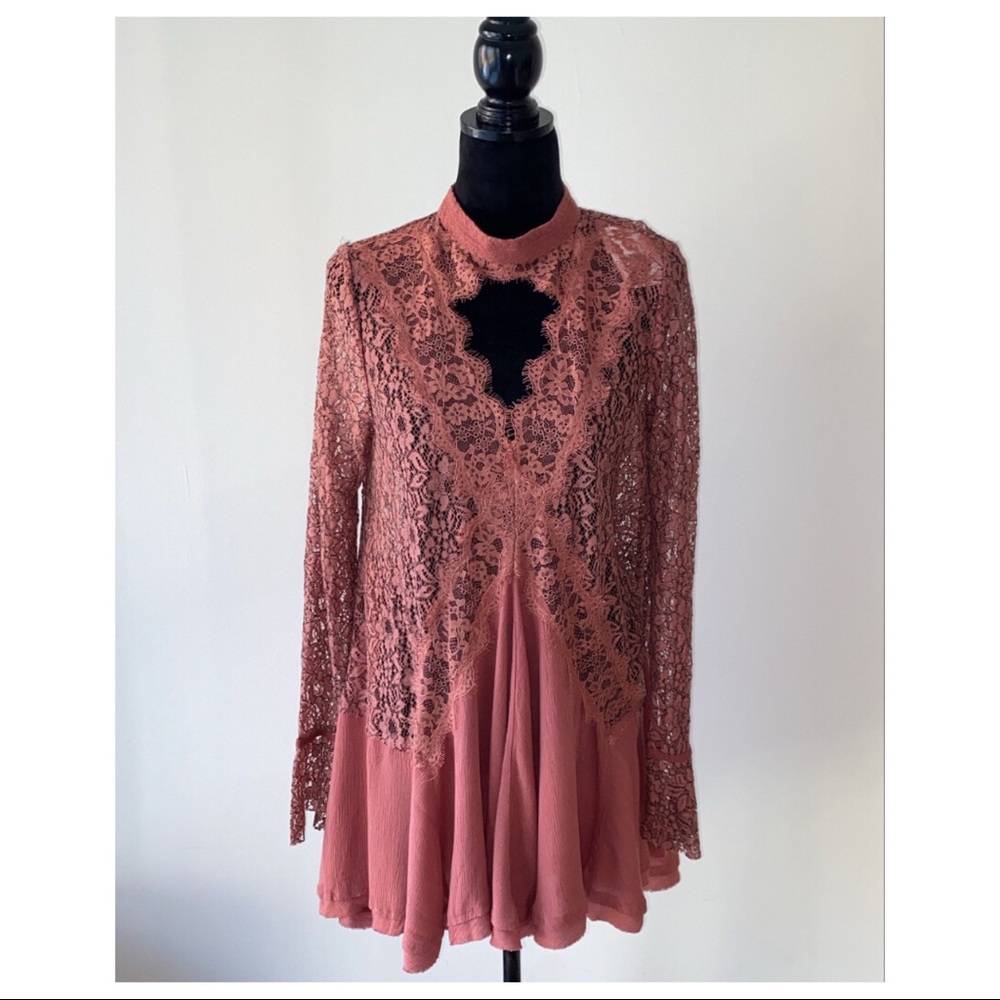 FREE PEOPLE LACE TUNIC MINI DRESS - Picture 3 of 8